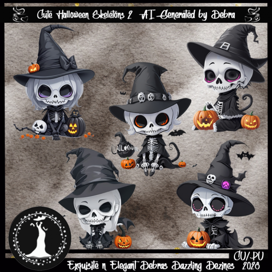 Cute Halloween Skeletons 2 - Click Image to Close