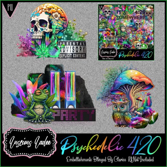 Psychedelic 420 Emebellishments - Click Image to Close