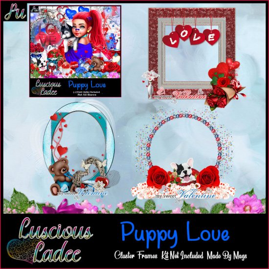 Puppy Love Cluster Frames - Click Image to Close