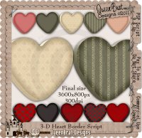 3-D Heart Border Script