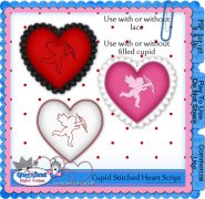 Cupid Stitched Heart Script