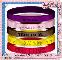 Debossed Wristband Script