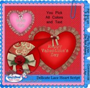 Delicate Lace Heart Script