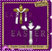 Easter Cross Word Art Script