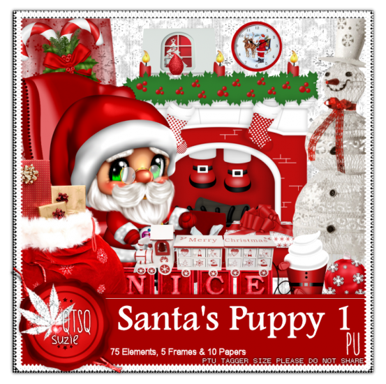 Santa's Puppy 1 - Click Image to Close