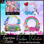 Rainbow Valentine Cluster Frames