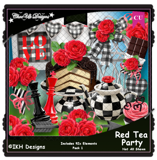 Red Tea Party CU/PU Pack - Click Image to Close