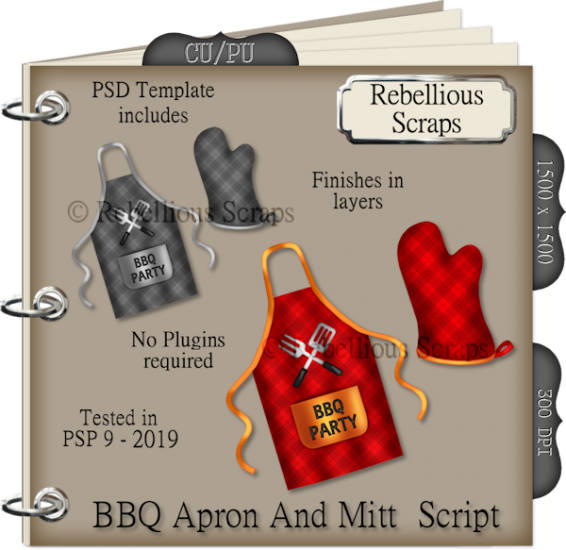 BBQ Apron And Mitt Script - Click Image to Close