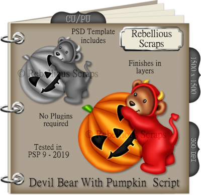 Devil Bear With Pumpkin Script