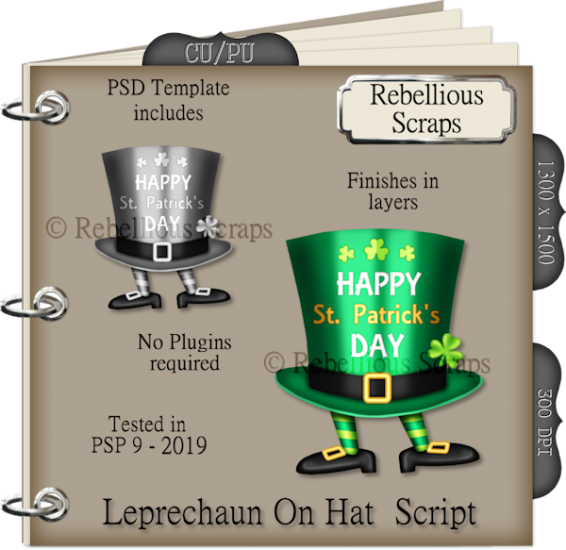 Leprechaun On Hat Script - Click Image to Close