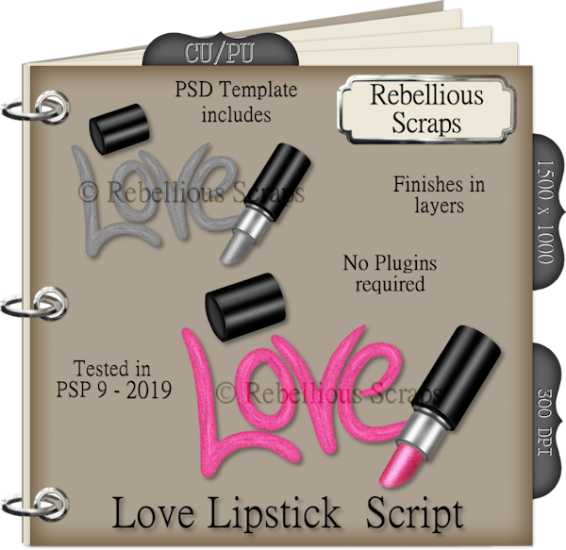 Love Lipstick Script - Click Image to Close