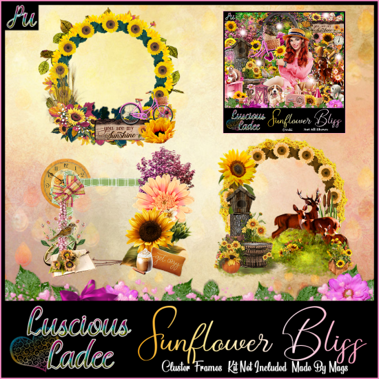 Sunflower Bliss Cluster Frames - Click Image to Close