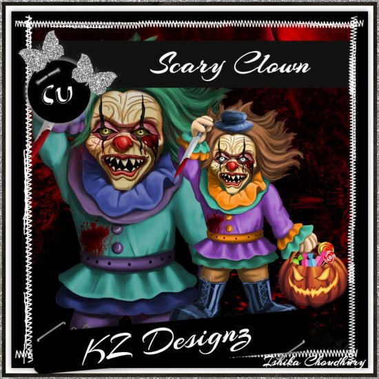 Scary Clown CU - Click Image to Close