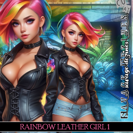 AI CU Rainbow Leather Girl 1 - Click Image to Close