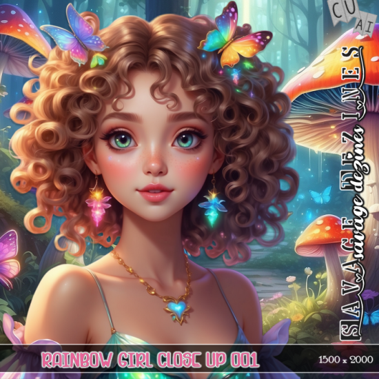 AI CU Rainbow Girl Close Up 001 - Click Image to Close