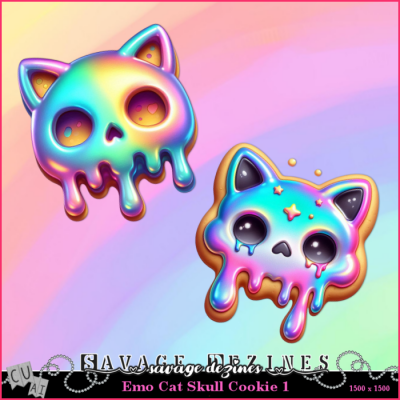 AI CU Emo Cat Skull Cookie 1