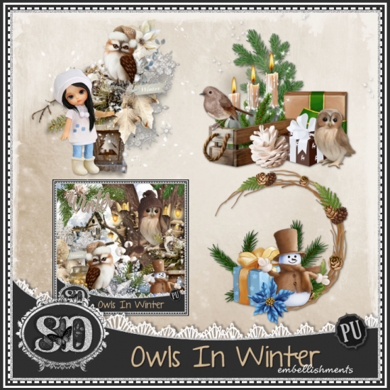 Owls In Winter EMB 1 - Click Image to Close