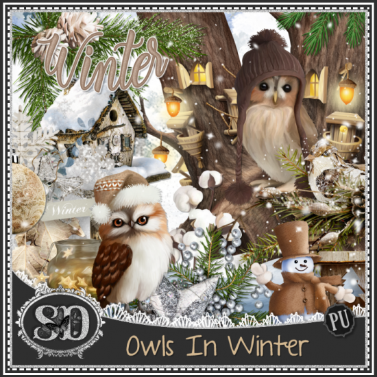 Owls In Winter Kit - Click Image to Close