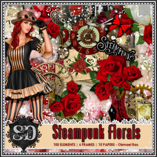 Steampunk Florals Kit - Click Image to Close