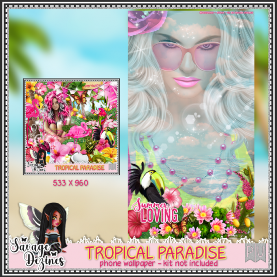 Tropical Paradise Phone Wallpaper - Click Image to Close