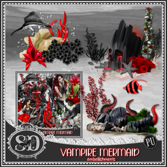 Vampire Mermaid Embellishments - Click Image to Close