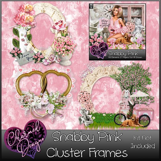 Shabby Pink Cluster Frames - Click Image to Close