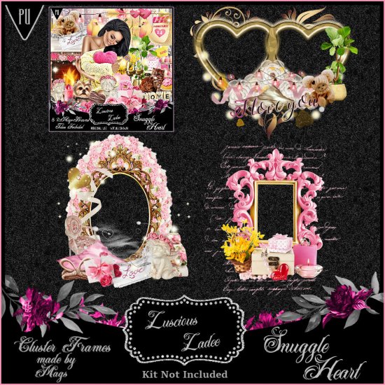 Snuggle Heart Cluster Frames - Click Image to Close