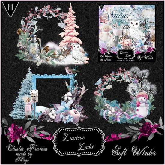 Soft Winter Cluster Frames - Click Image to Close