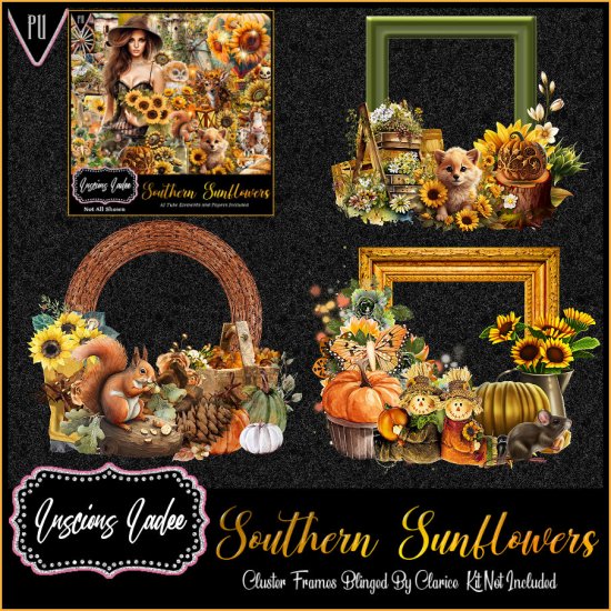 Southern Sunflowers Cluster Frames - Click Image to Close