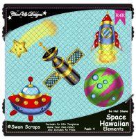 Space Hawaiian Items Elements R4R Pack 4