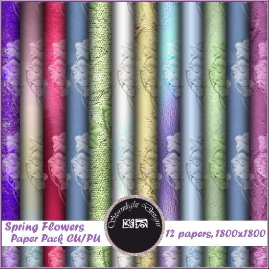 Spring Flowers Paper Pack - Click Image to Close