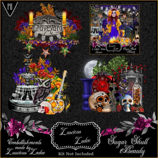 Sugar Skull Beauty Embellishments - Click Image to Close