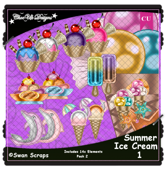 Summer Ice Cream 1 CU/PU Pack 2 - Click Image to Close