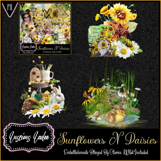 Sunflowers N Daisies Embellishments - Click Image to Close