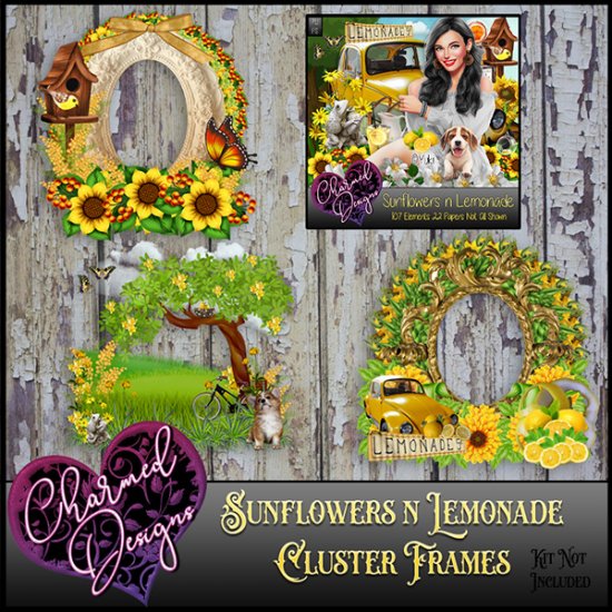 Sunflowers n Lemonade Cluster Frames - Click Image to Close