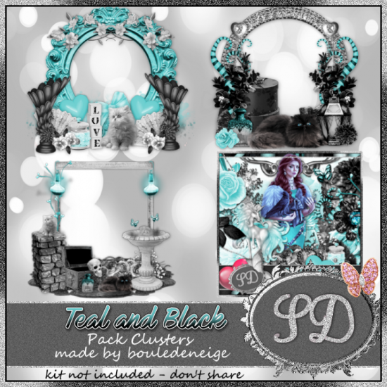 Teal and Black Clusters - Click Image to Close