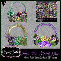 Time For Mardi Gras Cluster Frames