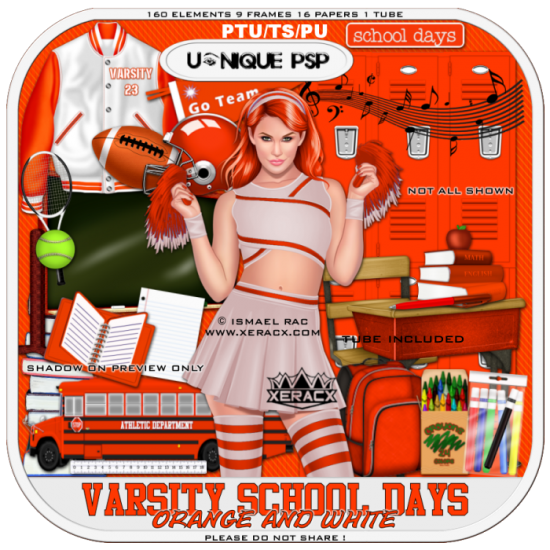 Varsity School Days Orange and White - Click Image to Close