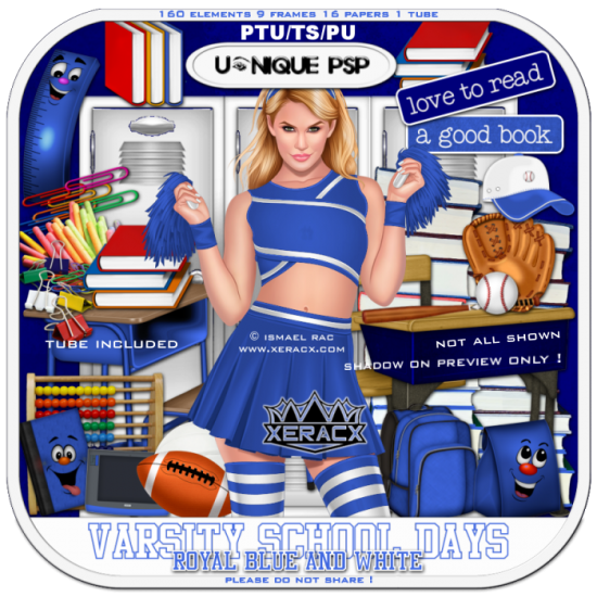 Varsity School Days Royal Blue and White - Click Image to Close