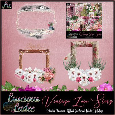 Vintage Love Story Cluster Frames