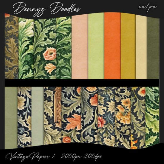 Vintage Backing Papers 1 - Click Image to Close