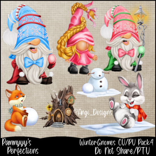 Winter Gnomes CU Pack4 - Click Image to Close