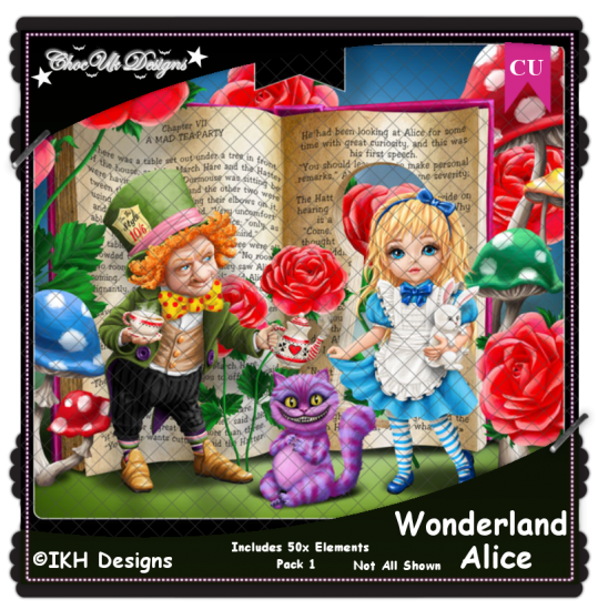 Wonderland Alice Elements CU/PU Pack - Click Image to Close
