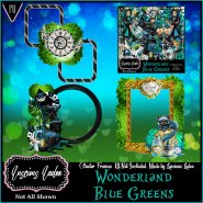 Wonderland Blue Greens Cluster Frames