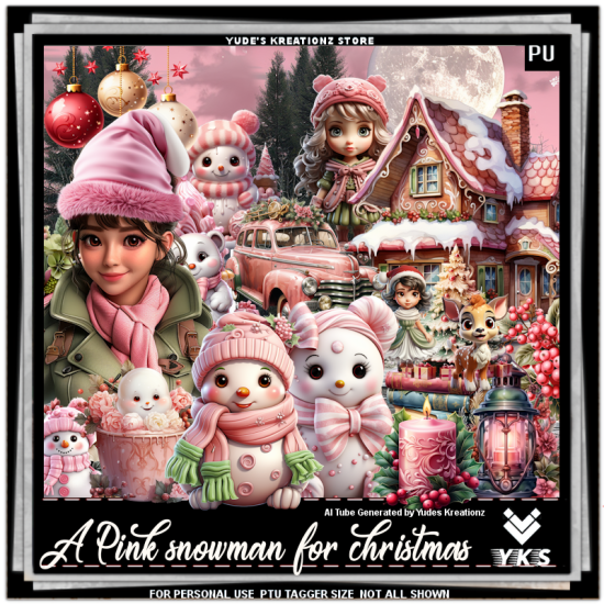 A Pink snowman for Christmas - Click Image to Close