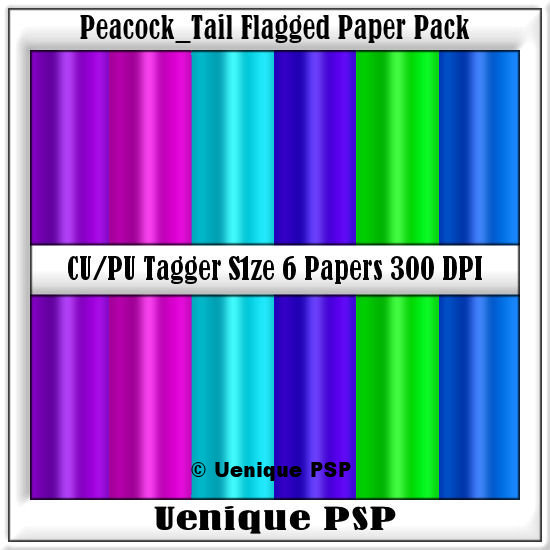 Peacock Tailed Flagged Papers TS - Click Image to Close