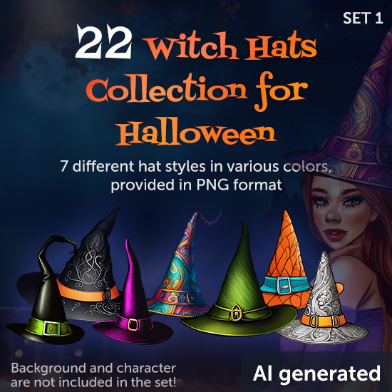 Witch Hats, set 1 - Click Image to Close