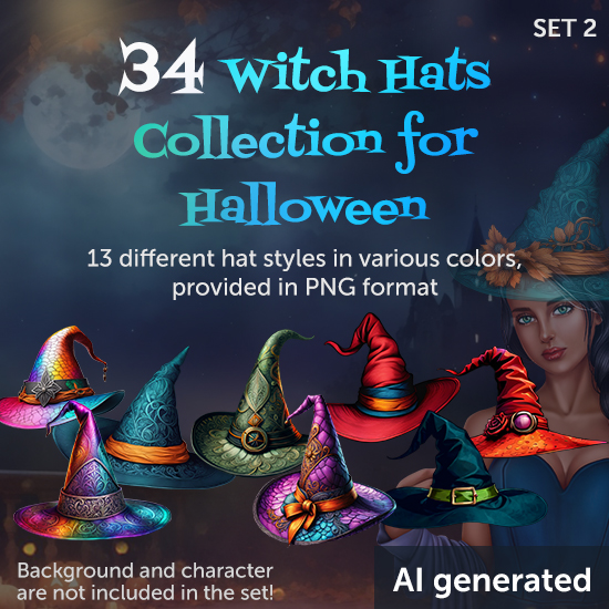 Witch Hats, set 2 - Click Image to Close