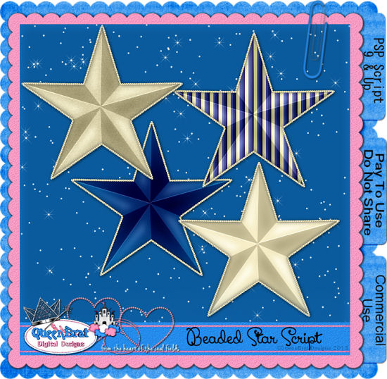 Beaded Star Script - Click Image to Close