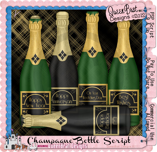 Champagne Bottle Script - Click Image to Close